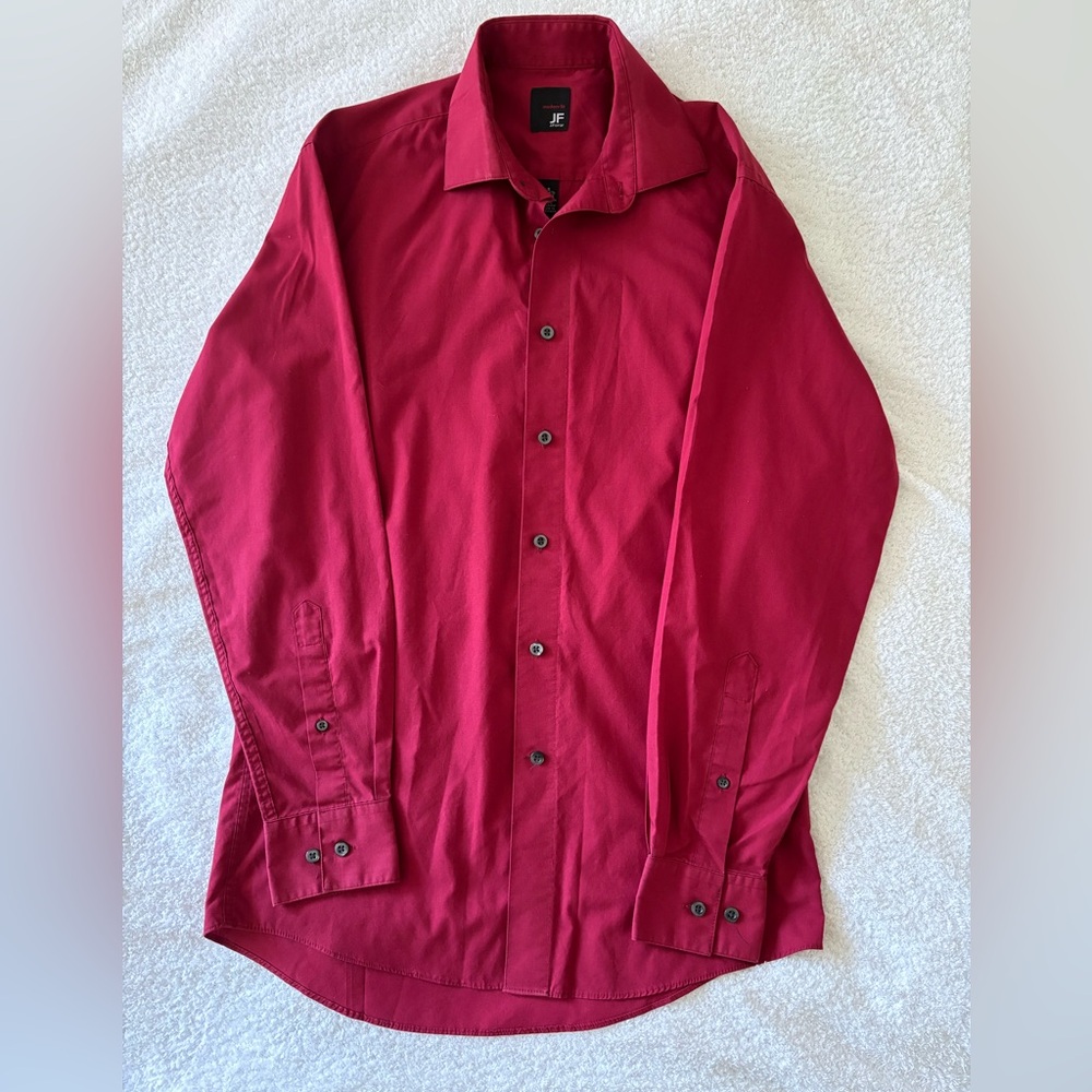 J Ferrar Long Sleeve Men’s Shirt Color Burgundy Size Small